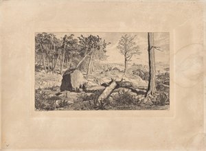 Simplicius v lesní pustině (tabule X), z Intermezzi. Lepty, op. IV. 12 kompozic od Max Klinger