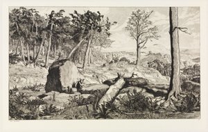 Simplicius v lesní pustině (Intermezzi, opus IV, list 10) od Max Klinger