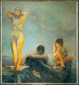 Modrá hodina (olej na plátně) od Max Klinger