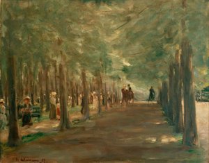 Ulička v zoo s jezdci a chodci od Max Liebermann