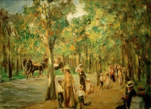 Ulička v zoo s kočárky a kočárem od Max Liebermann