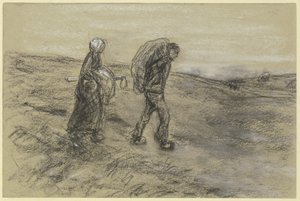 Dělník vracející se s manželkou z práce na poli od Max Liebermann