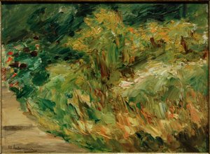 Keře květin na chalupě zahradníka na severozápad - pracovna od Max Liebermann