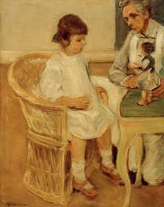 Umělcova vnučka v proutěném křesle vpravo od Max Liebermann