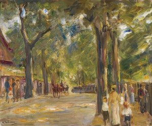 Velká Seestrasse ve Wannsee s chodci od Max Liebermann