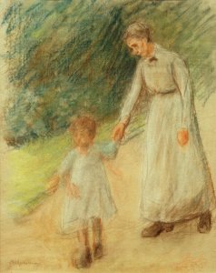 Vnučka s chůvou od Max Liebermann