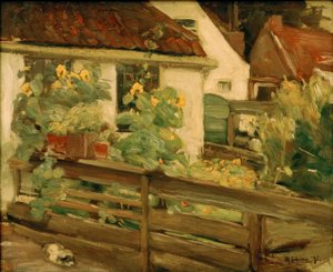 Zahrada se slunečnicemi od Max Liebermann