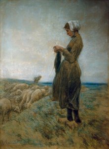 holandská ovčáková dívka (pletací pastýřka) od Max Liebermann
