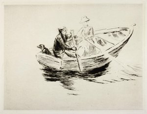 Ve člunu od Max Liebermann