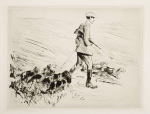 Lovec se psy od Max Liebermann