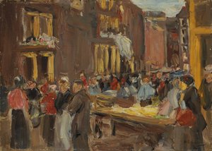 židovská čtvrť v Amsterdamu; Judengasse v Amsterdamu, Ecke Jodenbreestraat, 1905 od Max Liebermann