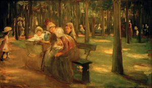 Chůvy a bonnen v zoo od Max Liebermann