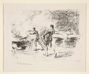 Kremace mrtvol, do Goethova Bassompierre (scéna kremace) od Max Liebermann