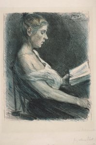 Čtoucí dívka (Anna-Christine Mattuschka-Grisebach) od Max Liebermann