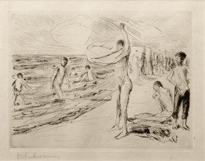 M.Liebermann, chlapci koupající se ve větru od Max Liebermann