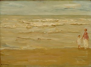 Přímořská krajina - pláž a jezero od Max Liebermann