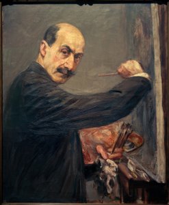 Autoportrét na stojanu vpravo od Max Liebermann