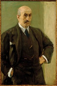 Autoportrét v obleku, ve stoje od Max Liebermann