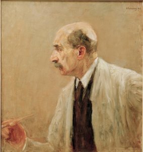Autoportrét v malířském plášti, z profilu vlevo od Max Liebermann