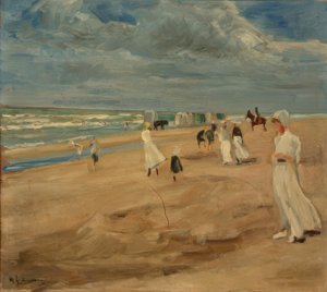 Pláž v Noordwijku od Max Liebermann
