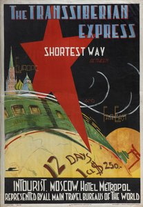 Transsibiřský expresní plakát společnosti Intourist, 1930