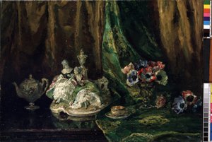 "Zátiší s porcelánem a květinami" (Zátiší s porcelánem a květinami) Malba Maxe Mullera (1871-1938) (např. vše) Olej na plátně. Mikalojus Konstantinas Ciurlionis Muzeum výtvarného umění, Kaunas, Litva od Max Müller