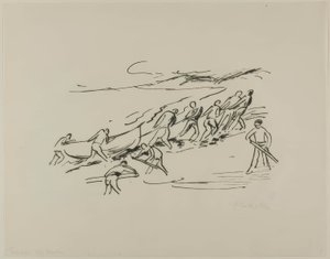 Vystupování z lodi, z cestovních fotografií: Itálie – Jižní moře od Max Pechstein