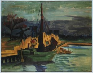 Rybářské lodě na břehu / 1923 od Max Pechstein