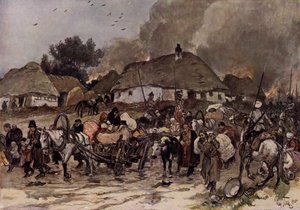 Na cestě do Brest-Litevska (barevná litografie) od Max Tilke