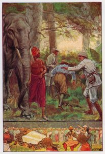 Ilustrace k filmu Cesta kolem světa za osmdesát dní od Julese Verna (barevné lito)