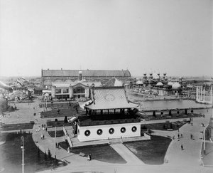 Celkový pohled, Všeruská výstava, Nižnij Novgorod, Rusko, 1896.
