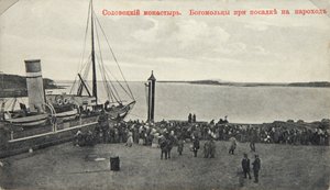 Poutníci, Solovecký klášter, Rusko, 1904