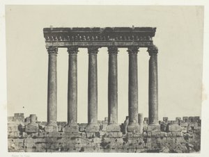 Baalbeck (Heliopolis), kolonáda Slunečního chrámu; Sýrie od Maxime Du Camp