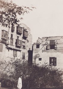 Káhira, dům a zahrada ve Francouzské čtvrti, s Gustavem Flaubertem, 1850 od Maxime Du Camp