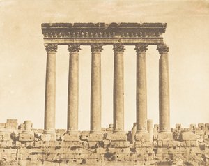 Kolonáda Chrámu Slunce, v Baâlbek Heliopolis, 15. září 1850. od Maxime Du Camp