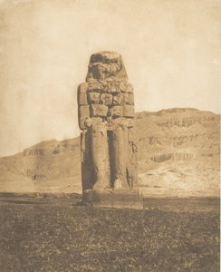 Obnovený kolos Amenophis III, v Thébách Vocal Statue nebo Colossus of Memnon, 1849-50. od Maxime Du Camp