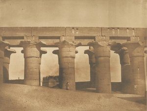 Velká kolonáda paláce Amenhotepa III., v Luxoru, Théby, 1849-50. od Maxime Du Camp