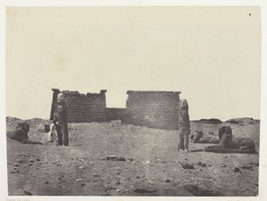 Hémi-Spéos De Séboua, Drômos; Nubie, deska 97 z alba "Egypte, Nubie, Palestine et Syrie" (1852) od Maxime Du Camp