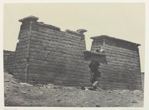 Hémi-Spéos De Séboua, Pylons; Nubia, deska 98 z alba "Egypte, Nubie, Palestine et Syrie" (1852) od Maxime Du Camp