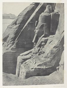 Ibsamboul, Colosse Oriental Du Spéos De Phrè, Vu De Profil; Nubie, deska 104 z alba "Egypte, Nubie, Palestine et Syrie" (1852) od Maxime Du Camp