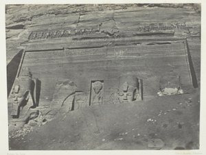 Ibsamboul, Vue Générale Du Grand Spéos De Phrè; Nubie, deska 102 z alba "Egypte, Nubie, Palestine et Syrie" (1852) od Maxime Du Camp