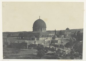 Jeruzalém, Omarova mešita, Palestina, 184951, vytištěno 1852. od Maxime Du Camp