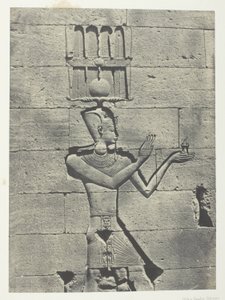 Kalabscheh, Sculptures De La Façade Postérieure Du Temple; Nubie, deska 91 z alba "Egypte, Nubie, Palestine et Syrie" (1852). od Maxime Du Camp