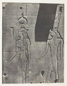 Kalabscheh, Sculptures De La Façade Postérieure Du Temple; Nubie, deska 92 z alba "Egypte, Nubie, Palestine et Syrie" (1852).