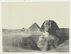 Sphynx při pohledu zepředu, střední Egypt od Maxime Du Camp