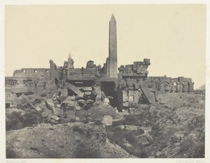 Palác Karnak, žulová svatyně a sloupová síň; Thebes od Maxime Du Camp