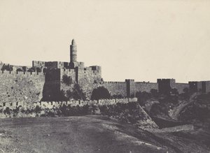 Palestina. Jeruzalém. Západní část zdí, 1850. od Maxime Du Camp