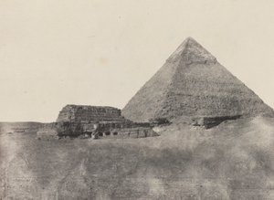 Chefrenova pyramida, Střední Egypt, deska 10 z alba "Egypt, Núbie, Palestina a Sýrie" (1852) od Maxime Du Camp