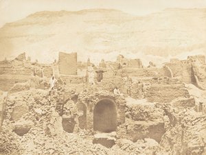 Ruiny křesťanského města, v Medinet-Habu Théby, 1849-50. od Maxime Du Camp