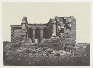 Temple De Maharakkah (Hièra Sycaminos Des Grecs); Núbie, deska 96 z alba "Egypte, Nubie, Palestine et Syrie" (1852) od Maxime Du Camp
